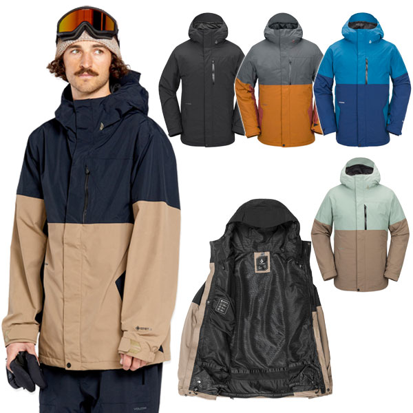 24-25 VOLCOM/ボルコム L GORE-TEX jacket 着付ける言いあらわす画像 メンズ レディース 雨合羽上衣 ゴアテックススノーボードウェア スノーウェアー 2025 型挙げ句の果て