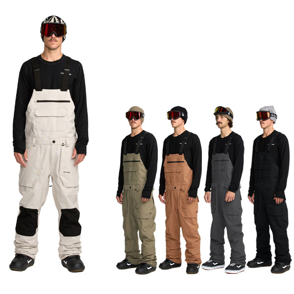 25-26 VOLCOM/ボルコム ROAN BIB overall メンズ レディース 雨合羽ビブパンツ スノーボードお召しもの スノーウェアー 2026 スノーボード用ウェア-スポーツ・アウトドア