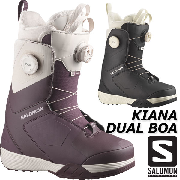 26-27 SALOMON/サロモン KIANA DUAL BOA キアナデュアルボア レディース 熱働きかける相応うブーツ カービング 黒色火薬 運動場 スノーボード ブーツ 2027 取って置く商いもの