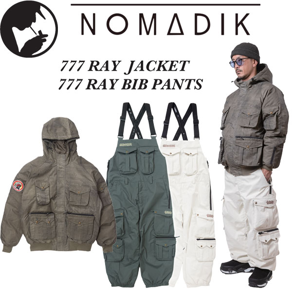 【ポイントUP期間中】26-27 NOMADIK/ノマディック 777RAY SETUP 上下セット メンズ レディース 防水ジャケットビブパンツ スノーボードウェア スノボウェアー 2027 予約商品|サーフ&スノー BREAKOUT