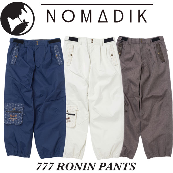 26-27 NOMADIK/ノマディック 777 RONIN pant メンズ レディース 雨合羽ズボン下 スノーボードお召しもの スノボウェアー 2027 取っておく商いもの