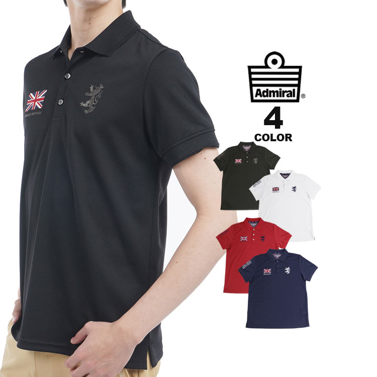 【全品ポイント5倍 4/17 09:59まで】アドミラル ゴルフ ポロシャツ Admiral GOLF FLAG MESH POLO SHIRTS 半袖ポロ 全4色 M-LL 吸水速乾 抗菌防臭 ストレッチ メンズ 定番