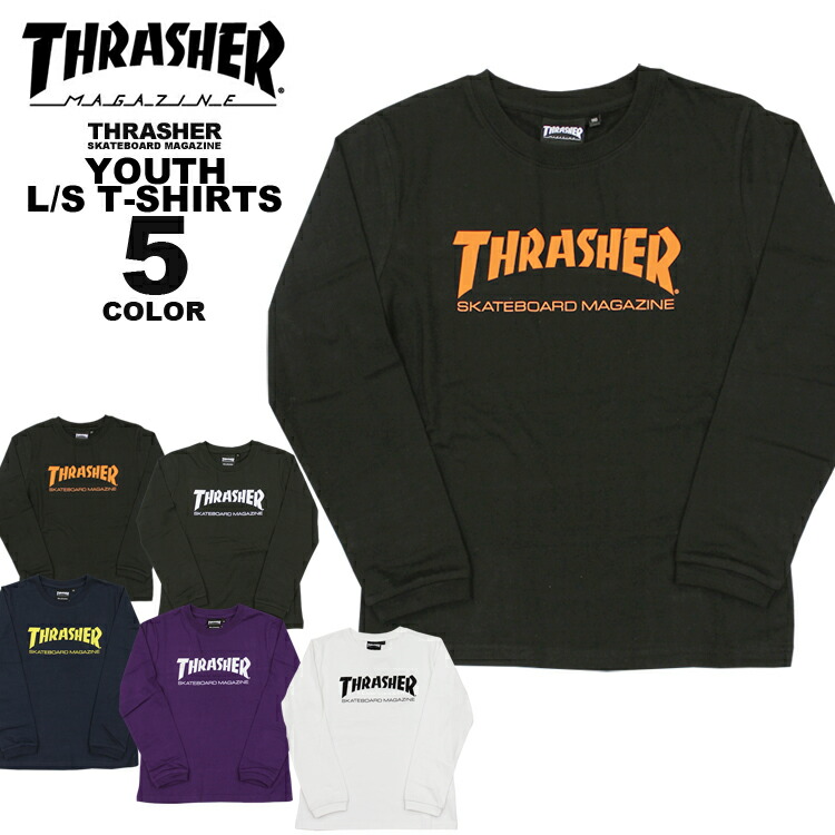 楽天市場 公式 スラッシャー Tシャツ Thrasher 子供服 Mag Logo Youth L S T Shirts 長袖tシャツ ロンティ キッズ Kids Tee ユース ジュニア プリント 全5色 130 150 Riffle Page 2nd