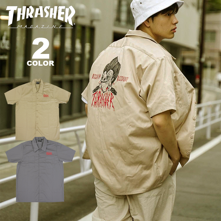 公式 スラッシャー セーター Thrasher Bleed In Bleed Out S S Work Shirts 半袖シャツ 作シャツ メンズ レディース ユニセックス 全2彩り M Xl スラッシャー Thrasher スケート スケボー スケーター Pasadenasportsnow Com