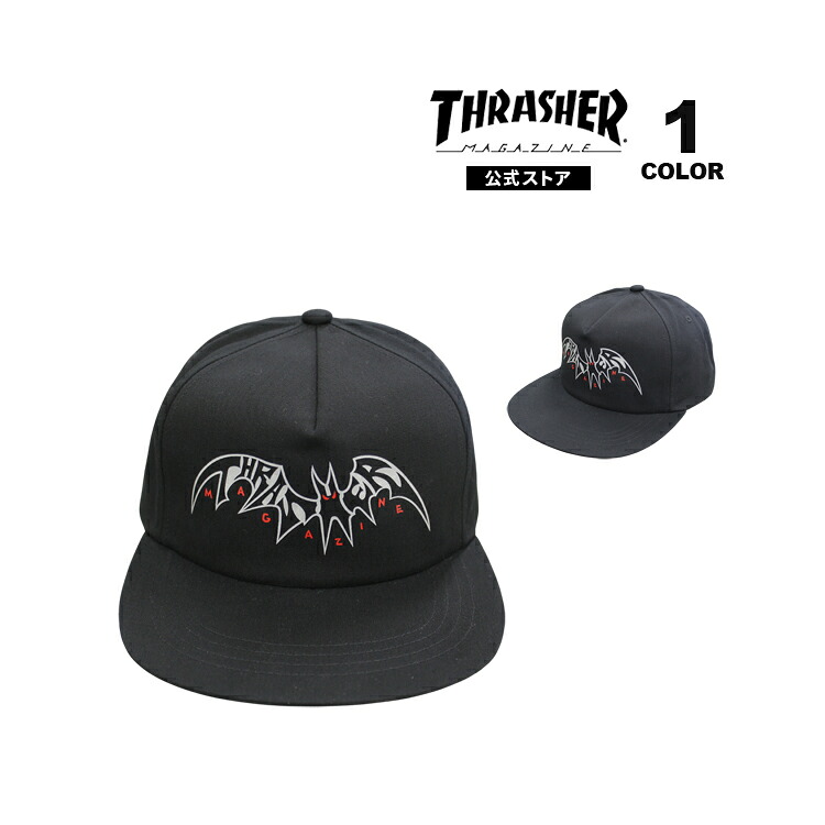 【全品ポイント10倍 4/10 01:59まで】スラッシャー キャップ THRASHER SKY RAT by NECKFACE SNAPBACK CAP 帽子 ネックフェイス メンズ レディース ユニセックス インポート ブラック 黒 【公式】
