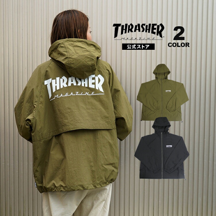 【SALE】スラッシャー ジャケット THRASHER NYLON SHELL JACKET ナイロンジャケット ブルゾン アウター メンズ レディース ユニセックス 全2色 M-XL 【公式】