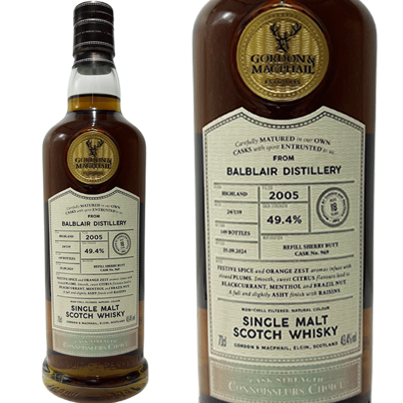 バルブレア 18年 ゴードン&マクファイル コニサーズ チョイス カスク ストレングス For JIS 2005 / Balblair 18yo GM C Choice Cask STR For JIS [2005][SW]｜Ｗｉｎｅ shop Ｃave