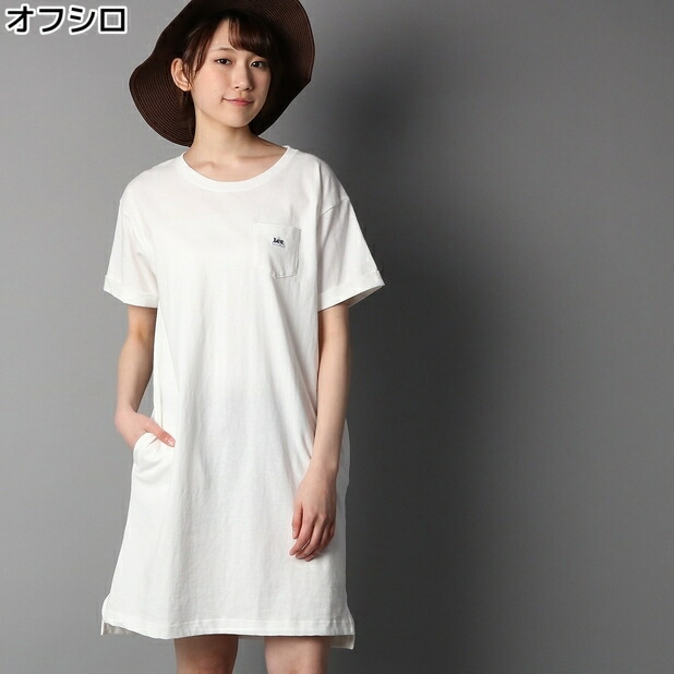 楽天市場 ポケット付きハウスマークロゴワンピース ウィメンズright On ライトオン Lt2222 118 Lee リー ライトオン楽天市場店