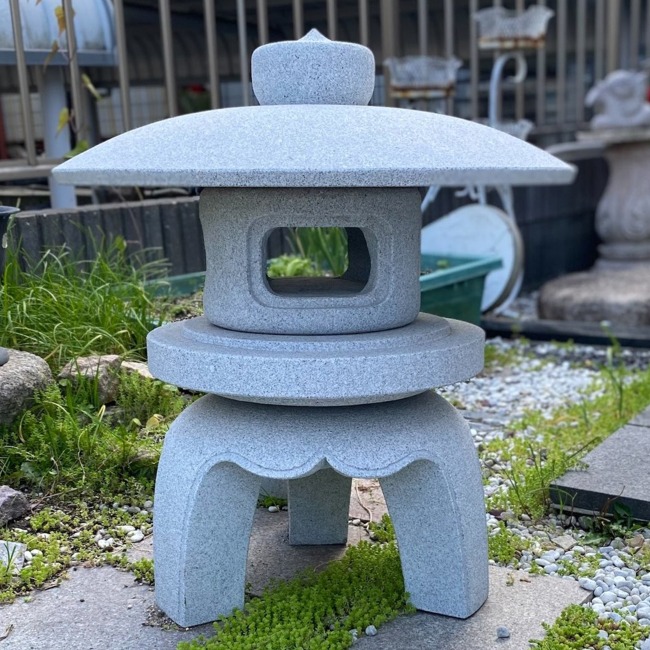 \u003cBR\u003e古代型 丸雪見灯篭 2尺 白 御影石 雪見 灯篭 灯籠 造園 御影石 ガーデニング