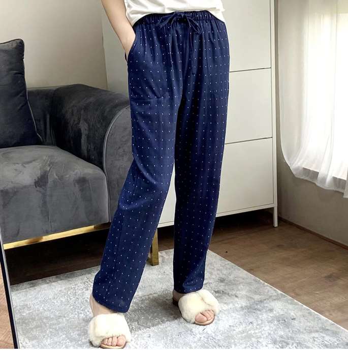 定番 レディース メンズ ルームパンツ パジャマ下 二重ガーゼ 綿100％ ルームウェア 部屋着