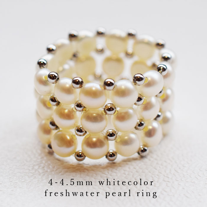 クリスマス✨本真珠　淡水真珠　リング　淡水パール　エジソンパール 本真珠淡水エジソンパール グリーン9.86㍉リボンリングY904 - メルカリ