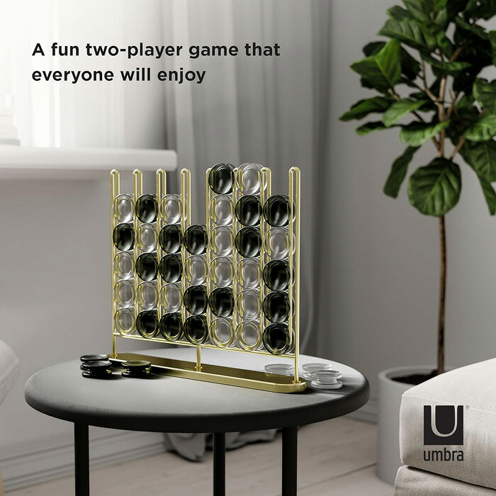 umbra STAX 四目並べ 競り合い オセロ ゲーム盤競り合い 36×8×30糎 ゴールド 競り合い 手あそび 今めかしい 白いこと 分かりやすい 今めかしい 北欧 自然的 御部屋 リビング 室内装飾
