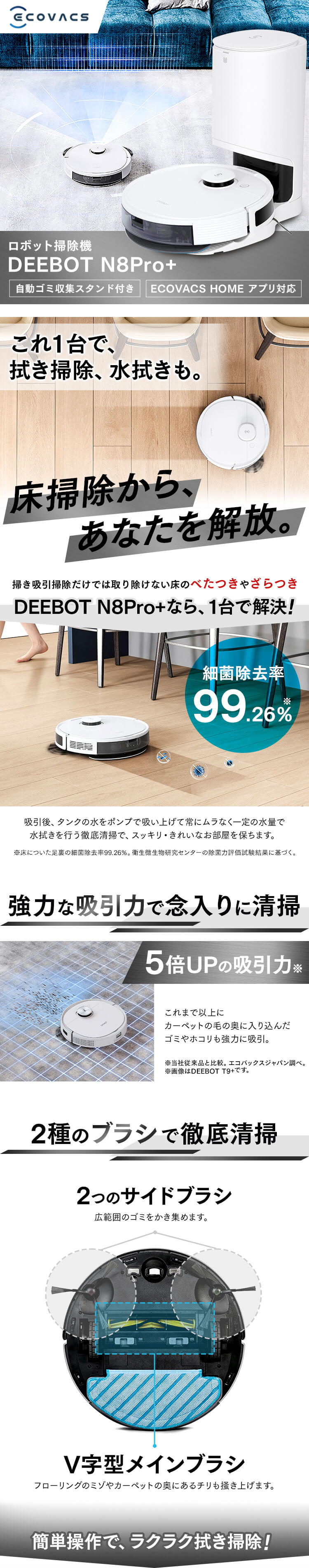 ☆新品☆ ロボット掃除機 N8 スマホアプリ連携機能 N-alpha DLN11-52