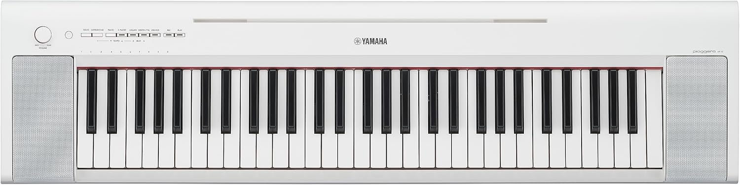 ヤマハ 電子キーボード NP-15WH piaggero 61鍵 タッチレスポンス スタイリッシュ シンプル 初心者 音楽制作 ライブ演奏 ホワイト