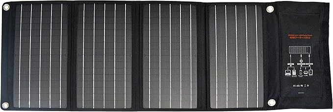 EVERBright 40Wソーラーパネル 太陽光充電 折りたたみ式パネル SSBSP-40WP-A