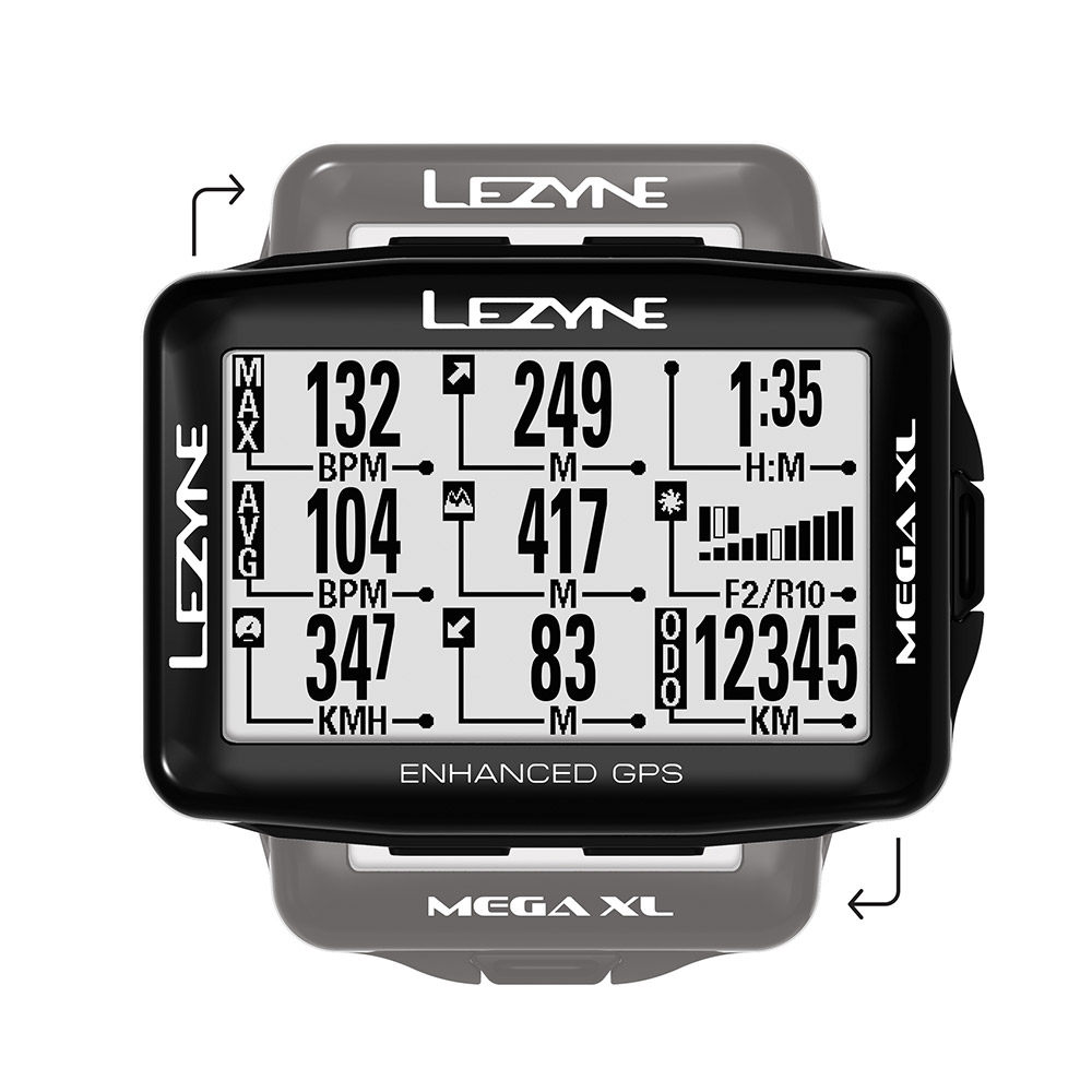 LEZYNE｜レザイン GPS循環過程電子計算機 MEGA XL GPS 2.7in見せびらかす/黒いこと 57_3701100002 自転車用パーツ-スポーツ・アウトドア-その他
