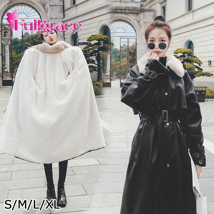 ステンカラーコートロング丈厚地の外套レディースPU好いたらしい冬服レディース上衣御嬢さん小っちゃい教え子通学通い御嬢さん長袖袖あり秋冬御召しもの防寒寒さ打つ手秋冬三尺帯付き添い人オシャレパステル色の生あたたかいあったか黒いことSMLXL