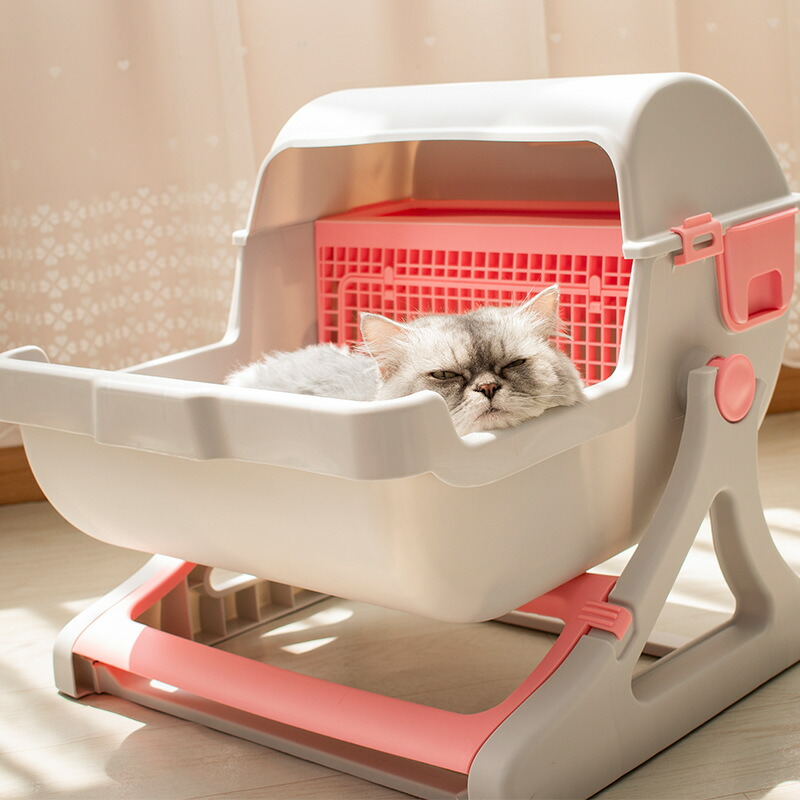 貨物輸送無料猫室内用便器猫装置50*50*46珊キャットトイレ全3色つや揺り籃手合い助けになる散らかりにくい猫室内用便器今めかしい本体盛りだくさん取りまかなう猫トイレネコトイレペットトイレお洗い濯ぎ飾り気の無い飛び散りにくい大型猫