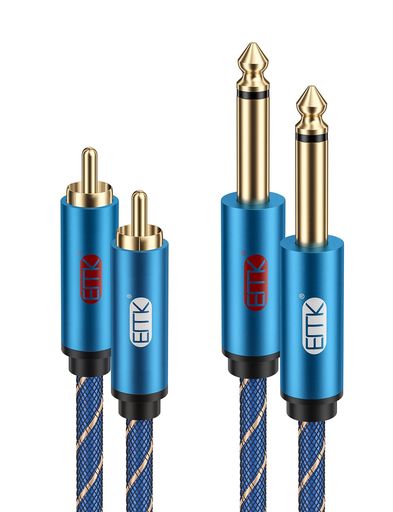 楽天市場】6.35mm rca 変換ケーブル VANAUX rca フォン ケーブル
