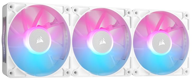 iCUE LINK RX120 RGB クランク一揃いの道具 120粍 PWM マイコン入れもの気違い トリプル容器に並べる（iCUE LINK取り合わせこしき属する） 白いこと CO-9051022-WW