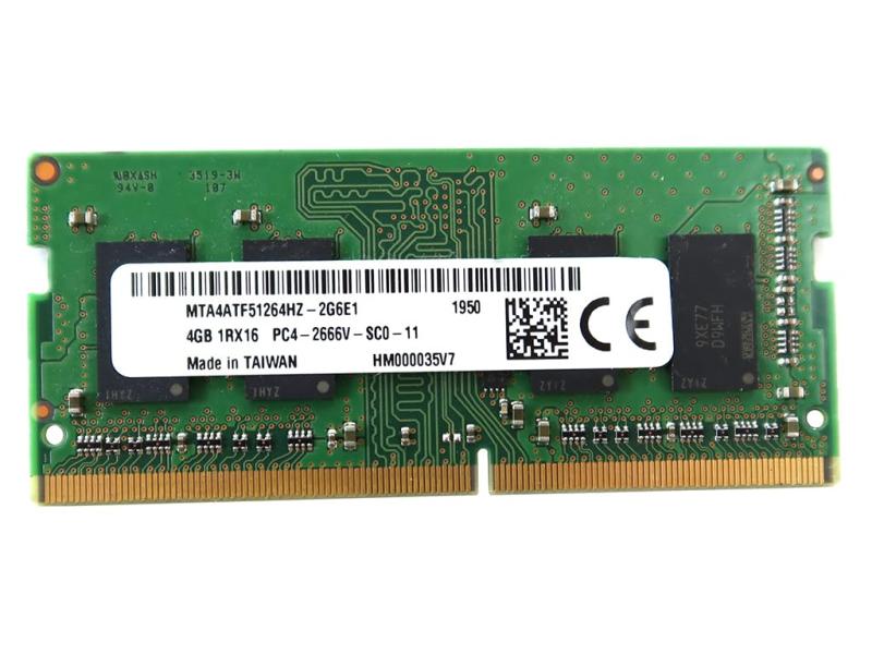 Micron MTA4ATF51264HZ-2G6E1 非ECC PC4-2666V 4GB DDR4 26Gbit/、260pin SDRAM MM シングルキット ラップトップメモリー - OEM
