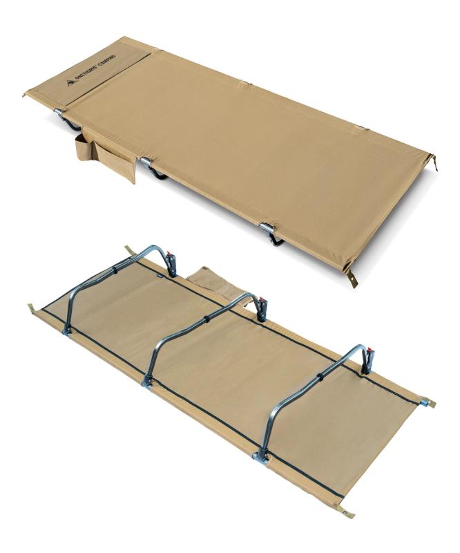 OneTigris SUPRAGRIS キャンプコット 折りたたみベッド ワイド 幅広70cm 耐荷重180kg 軽量2.6kg 7075アルミフレーム ポケット付き 組立簡単 静音 撥水 通気 収納袋付き キャンプ用 防災用 自宅用｜利休プリン