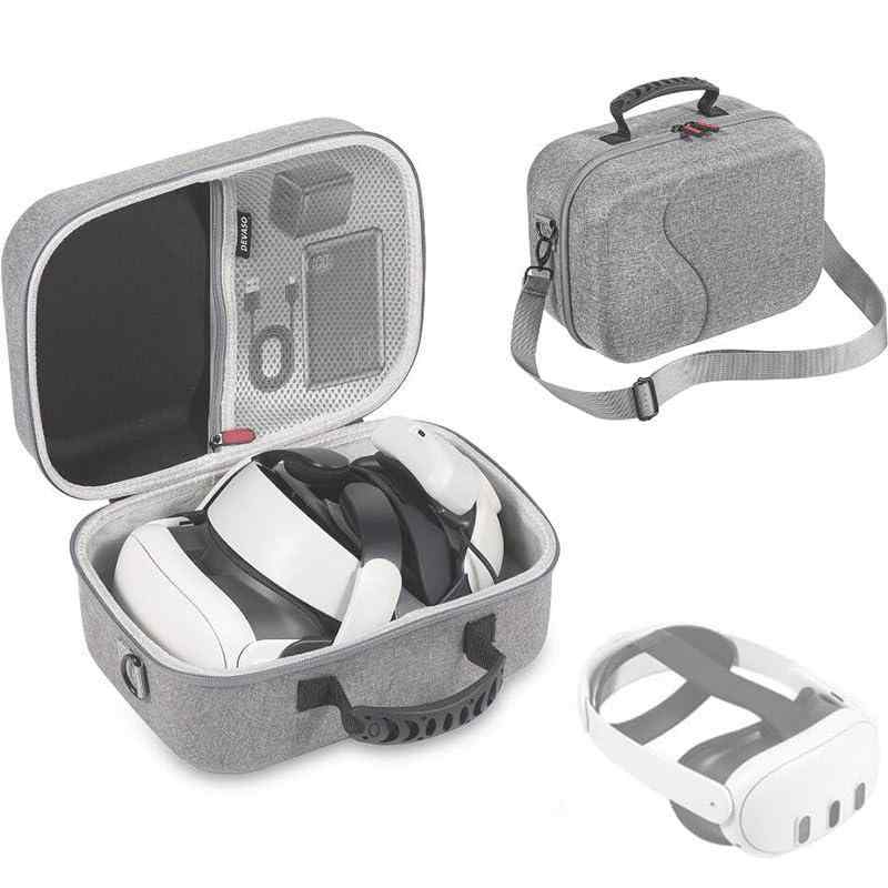 Meta Quest 3/Quest 3S 対応 収納ケース キャリングケース 大容量 保護ケース BOBO VR S3 Pro/VR M3 Pro/Kiwi Eliteヘッドストラップ 対応 携帯用ショルダーバッグ 耐衝撃 持ち運びやすい