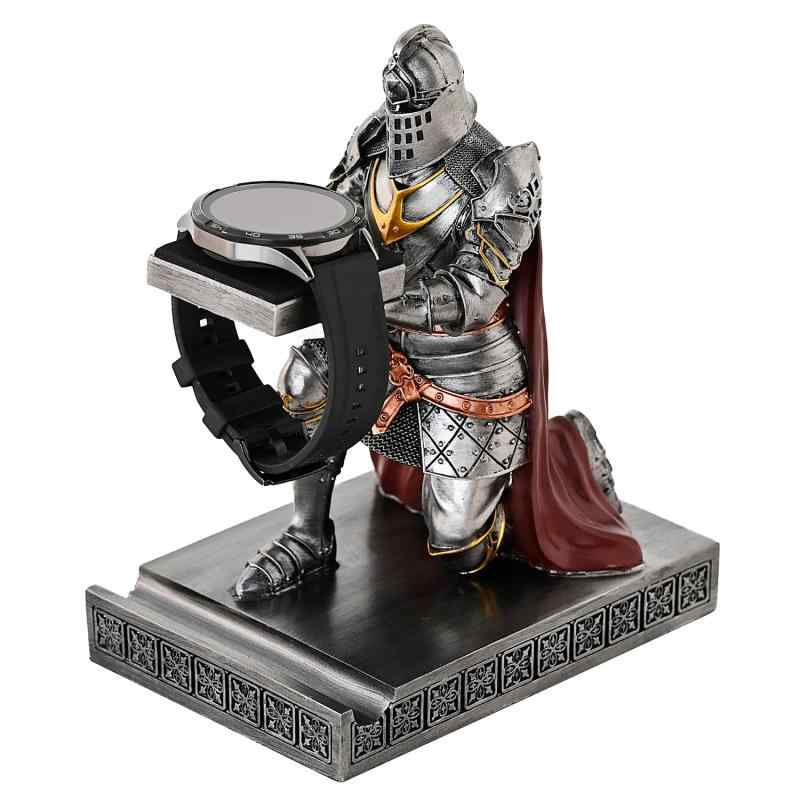 キングスガード ウォッチディスプレイスタンド 眼鏡ジュエリー ブレスレット ネックレスホルダー トレイ タワー 樹脂ペンホルダー 戦士の騎士 携帯電話スタンド オフィスや自宅用 (