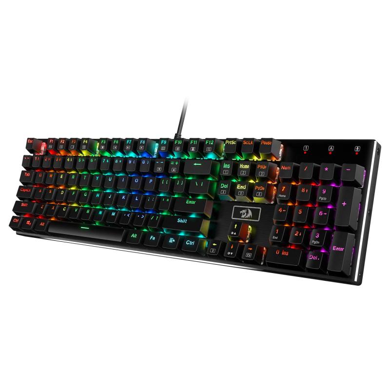 K556 RGB LEDバックライト付き有線メカニカルゲーミングキーボード、104キーホットスワップメカニカルキーボード、アルミニウムベース、アップグレードソケットとノイズ吸収フォーム