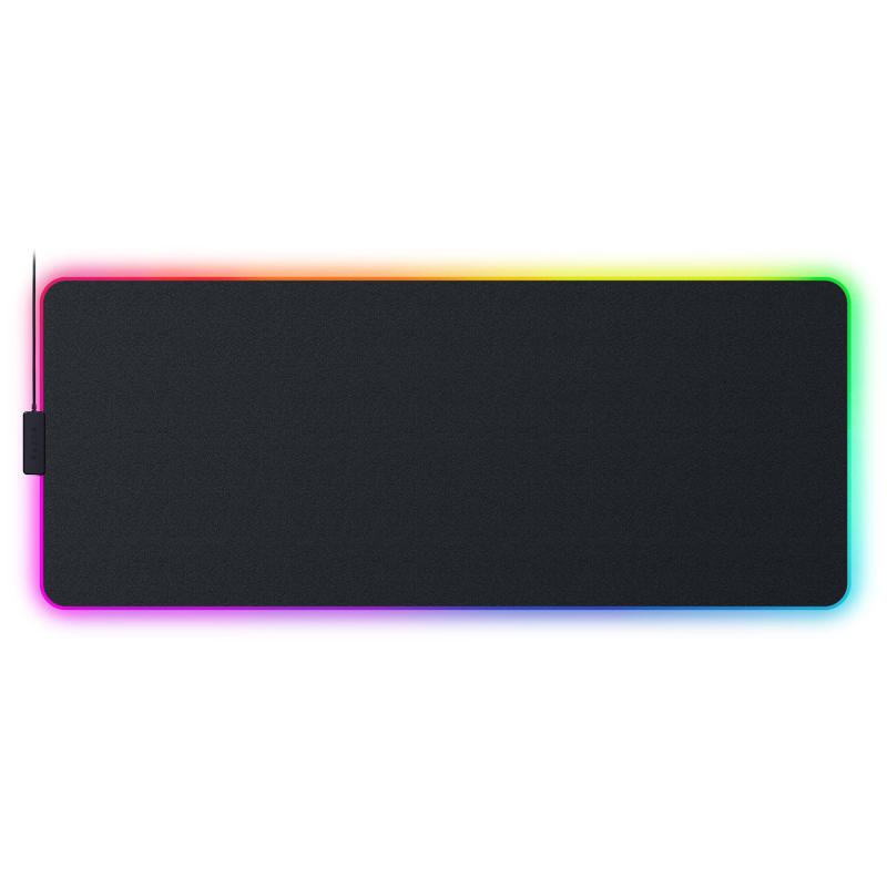 Razer Strider Chroma ハイブリッド ゲーミングマウスマット 19 Razer Chroma RGB ライティングゾーン 拡張サイズ 滑り止めベース 反り防水 シームレスエッジ ブラック RZ02-04490100-R3M1 Lサイズ｜利休プリン
