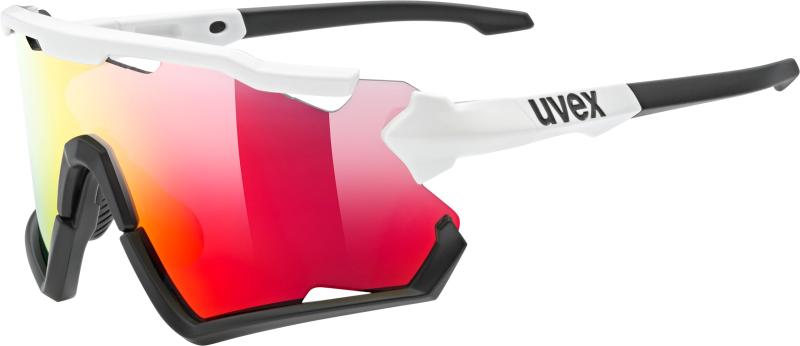 uvex(ウベックス) スポーツサングラス UV400 くもり止め ミラーレンズ 自転車/アウトドア sportstyle 228 ホワイト/ブラック(ミラーレッド)
