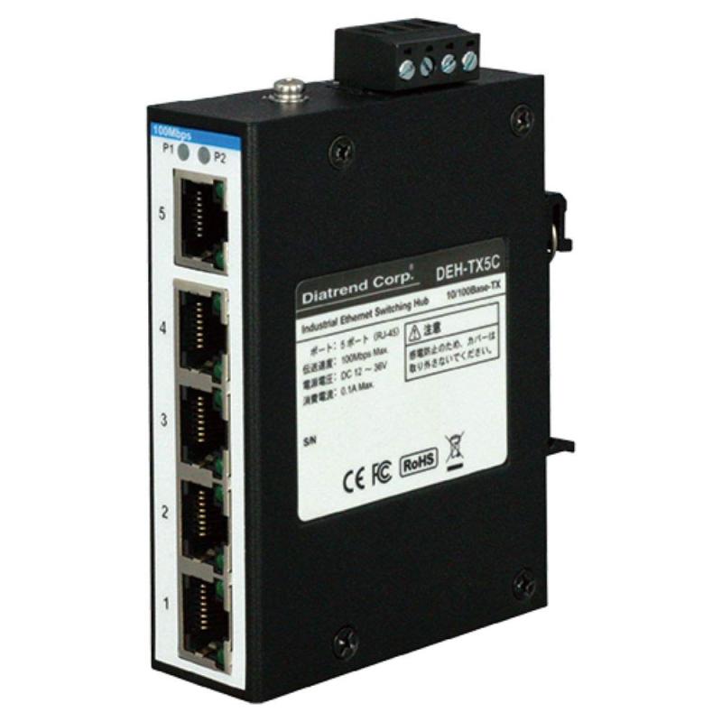 ダイヤトレンド 産業用イーサネットスイッチングハブ 10Base-T/100Base-TXタイプ DEH-TX5C|利休プリン