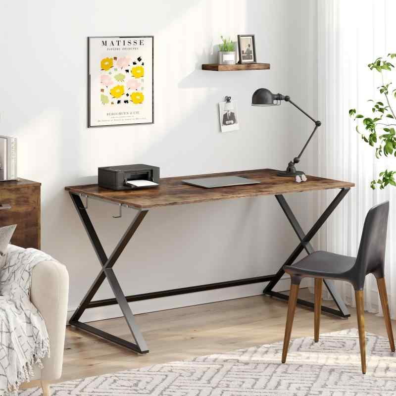 パソコンデスク pcデスク ゲーミングデスク オフィス テレワーク computer desk 机 学習机 コンパクト ワークデスク 組立簡単 シンプル 幅120cm 奥行き60cm つくえ 長方形 ビンテージ 幅120×奥行6