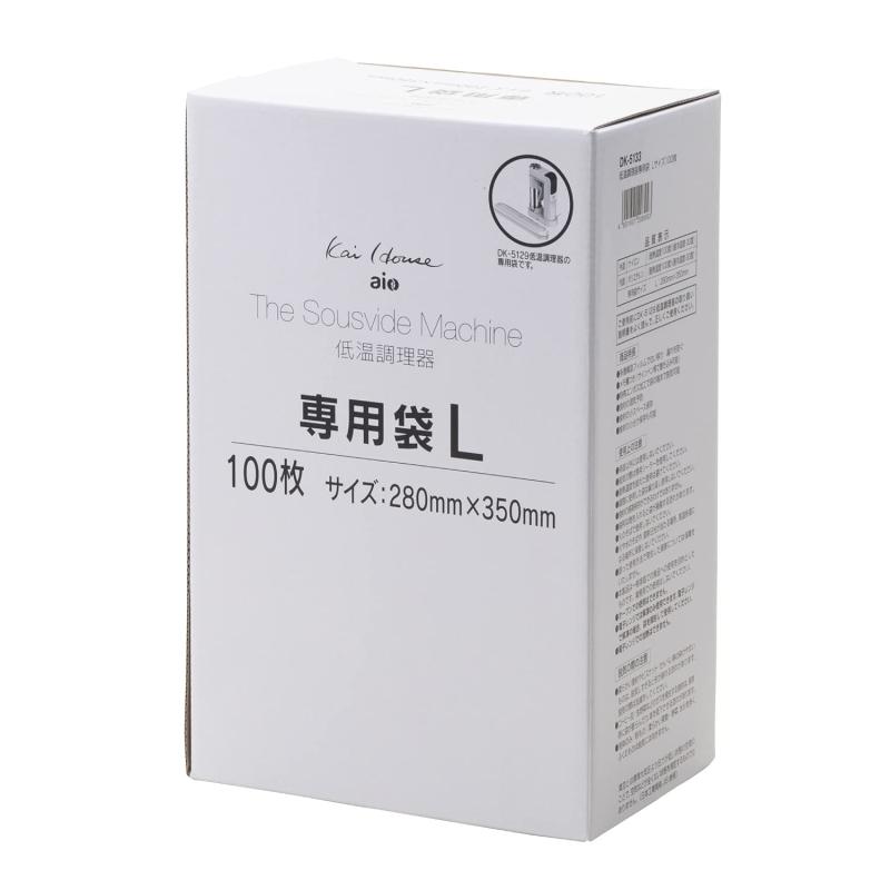 貝印 KAI Kai House AIO sousvide 低温調理器 専用 真空袋 Lサイズ 100枚入 Kai House DK5133｜利休プリン