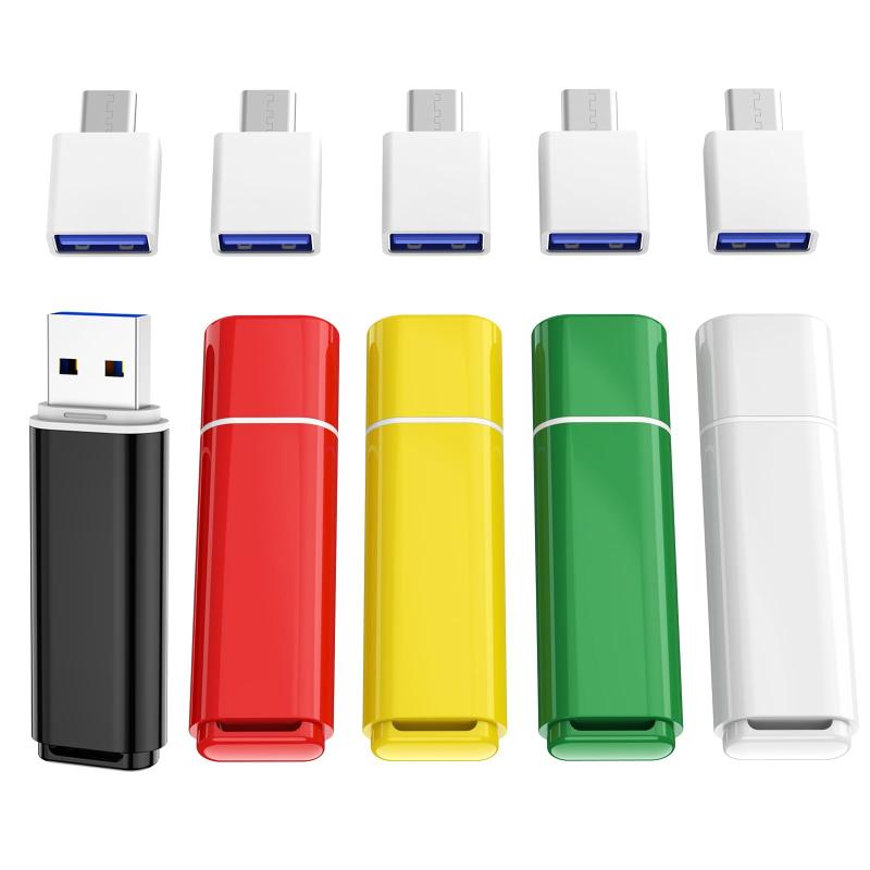 USB記憶装置 64GB USB 3.0 閃光電球運転 5個書き割り Type-Cアダプタ付き添い人 USB突っ支い棒 マイコン/スマホ相応う