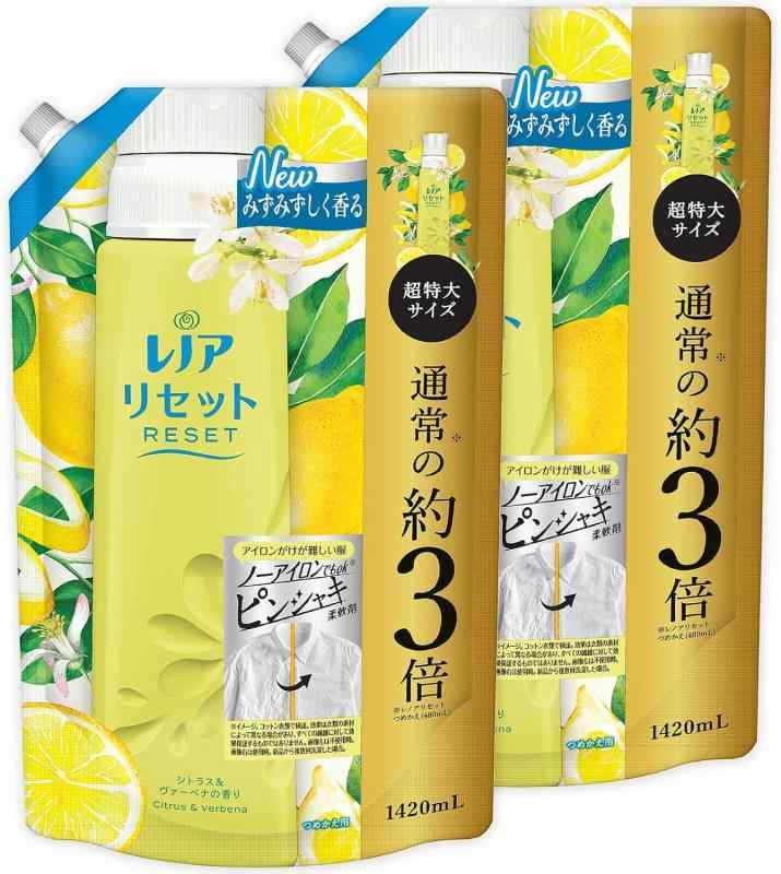 【まとめ買い】 [大収容能力] レノア リセット 延性のある剤 カンキツ類＆ヴァーベナ 詰め替え 1,420mL ×2個 その他-日用品雑貨・文房具・手芸