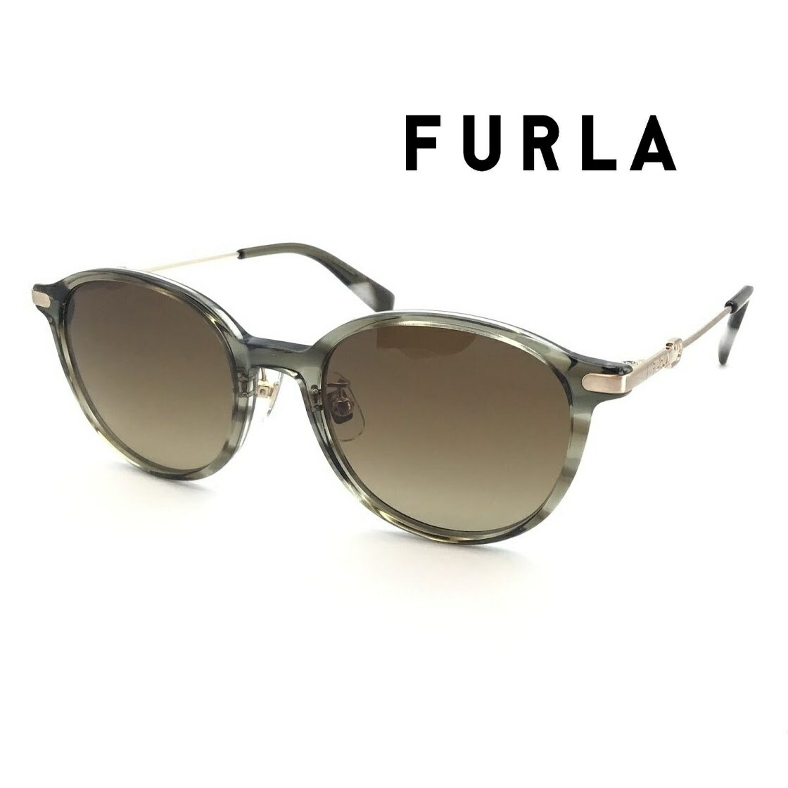 サングラス レディース 女性 偏光レンズ UVカット ボストン型 おしゃれ フルラ FURLA SFUA40J 9N6P シャイニークリアウェービーオリーブ