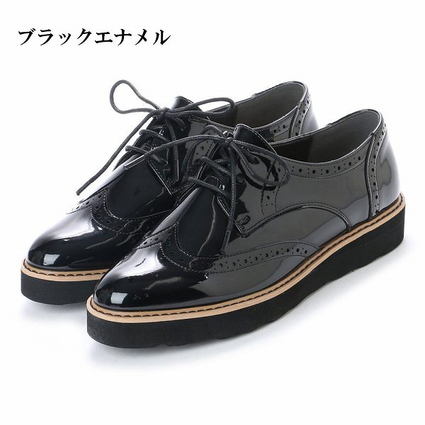 メーカー包装済 楽天市場 ウイングチップ タンクレースアップ エナメル オックスフォードシューズ レディース ブラック レースアップシューズ おじ靴 マニッシュ 黒 シルバー Rilla By Uni 史上最も激安 Precisionnm Com