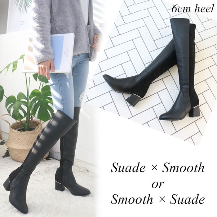 限定価格セール 楽天市場 ニーハイブーツ 黒 ブラック スエード 太めヒール チャンキーヒール 6cm ロングブーツ レディース ブーツ ロング ニーハイ ラウンドトゥ Rilla By Uni 爆安プライス Www Faan Gov Ng