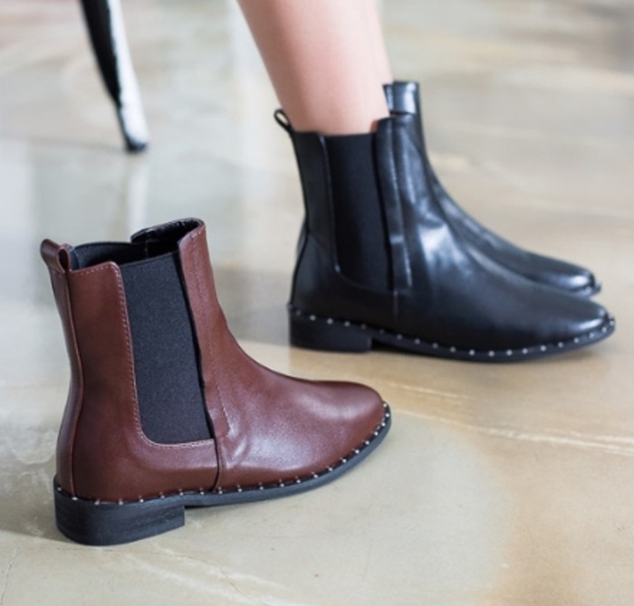 人気ショップが最安値挑戦 楽天市場 サイドゴアブーツ レディース ショートブーツ ローヒール スタッズ ブーティー 歩きやすい 太ヒール 黒 レディースブーツ 大きいサイズ カジュアル Rilla By Uni 新しいコレクション Gastroclincg Com Br