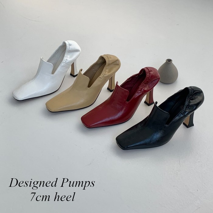超特価激安 パンプス ハイヒール ピンヒール スクエアトゥ ヒールパンプス ゴム パンプス 黒 ブラック 白 ホワイト ベージュ 赤 レッド Rilla By Uni 安い購入 Rejsefacts Dk