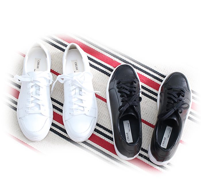 楽天市場 本革 革 スニーカー レディース ローカット レザースニーカー 厚底 白 ホワイト 黒 ブラック 大きいサイズ 紐 カジュアル シンプル Rilla By Uni