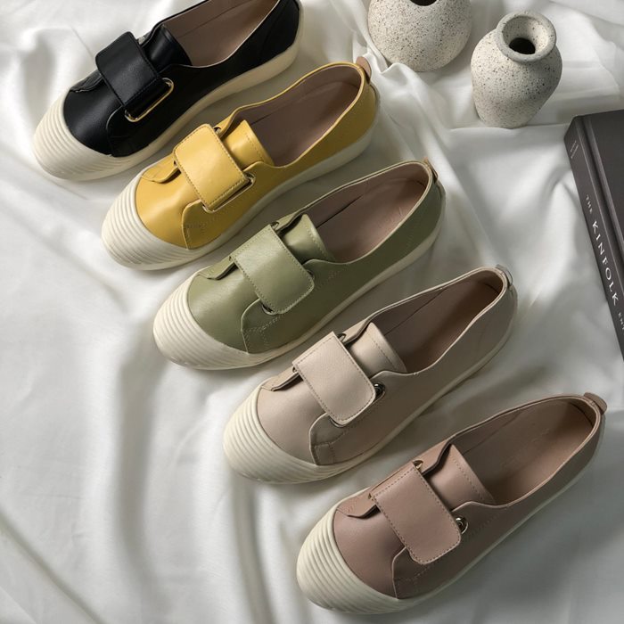 安い レディース スニーカー 紐なし ローカット 靴 カジュアル ベルクロ マジックテープ ラバーソール 黒 ブラック ベージュ ピンク グリーン イエロー Rilla By Uni 保存版 Tallerdecalzado Com