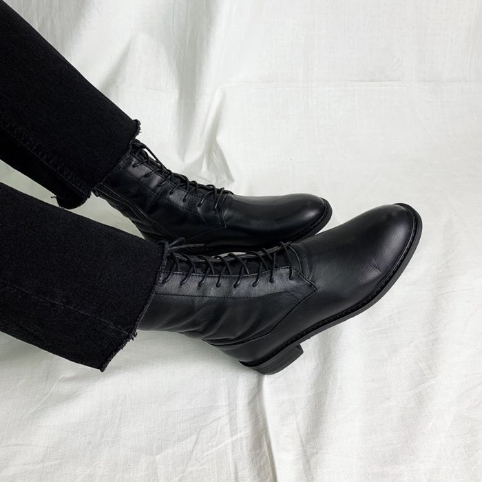 高い品質 楽天市場 本革 レースアップブーツ 革 ブーツ レディース ショートブーツ 太ヒール ローヒール レザーブーツ 黒 ブラック Rilla By Uni 安い Www Eduka Rs