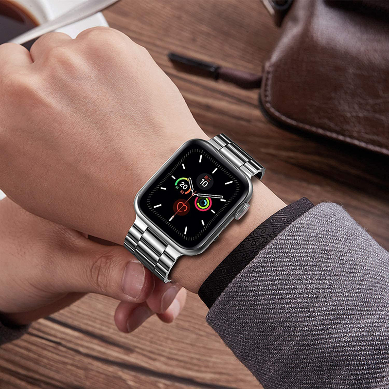 一体型保護カバー付き」Apple Watch バンド ステンレス Apple Watch