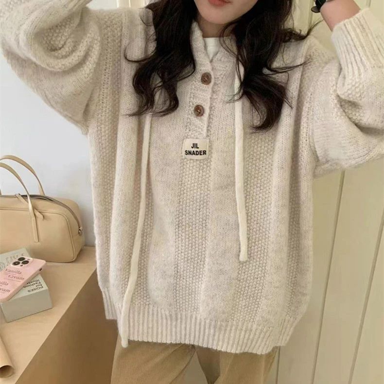 ニットセーター レディース 秋冬 長袖 フード付き セーター メリヤス トップス カットソー ニットウェア おしゃれ 大きいサイズ 暖かい 通勤 大人 上品 着痩せ 20代 30代 40代 50代 韓国風