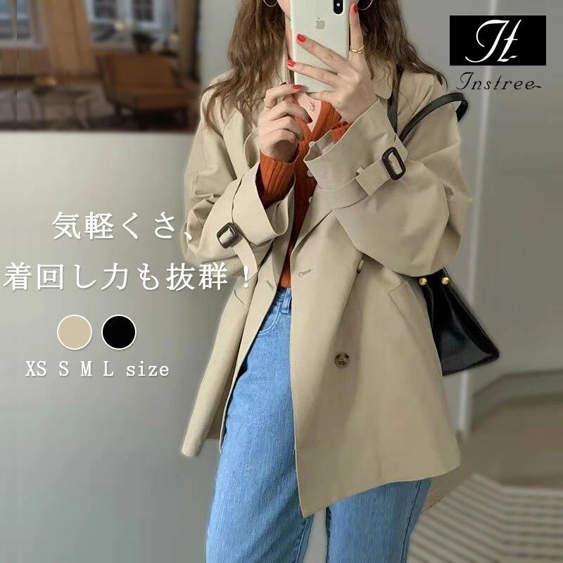 春 秋 コート 女性 レディース アウター 上着 スプリングコート シンプル エレガント すっきり 心地よい 快適 着回し カジュアル ミセス ファッション 春秋 カーキ ブラック 無地 きれいめ OL 通勤 通学 事務所 オフィス ビジネス ベーシック