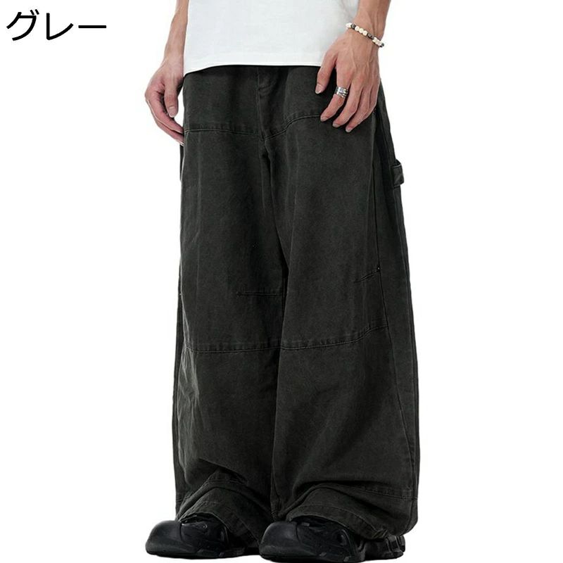 ヴィンテージ ロングパンツ ワイドパンツ 体型カバー レジャー ブーツカット シンプル メンズ 春秋冬 ゆったり カジュアル バギー 無地 綿100 cleanfit 男女兼用 ルーズ ビッグシルエット