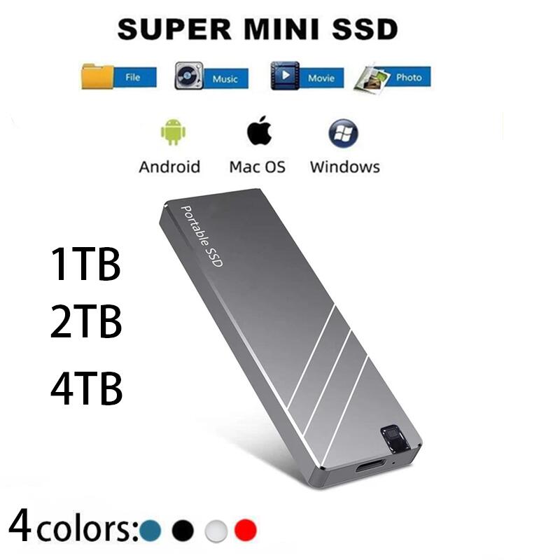 外付けSSD 小型 1TB 外付け コンパクト 静音 2TB 強互換性 USB3.1 ポータブルハードディスク 超薄型 4TB 外付け ハードディスク 外付け 耐衝撃