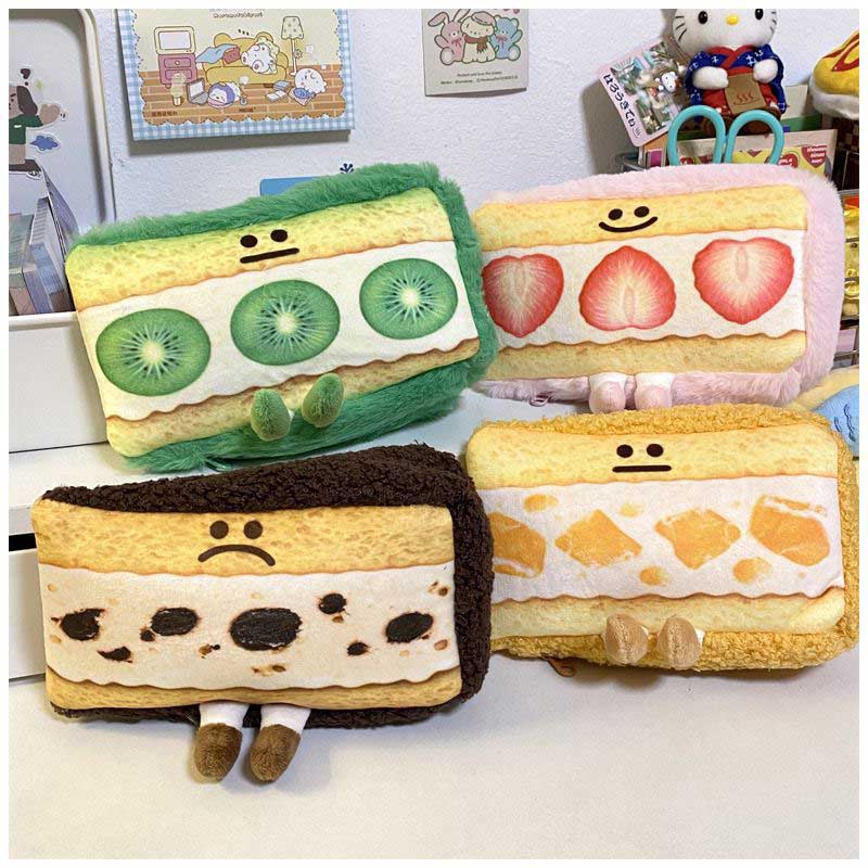小学生 文具 超かわいい！サンドイッチ ポーチ プレゼント ヒョウ柄 文房具 雑貨 高校生 中学生 パンニキ 誕生日 ペンケース ギフト かわいい プレゼント ふでばこ ステーショナリー ぬいぐるみ 筆箱